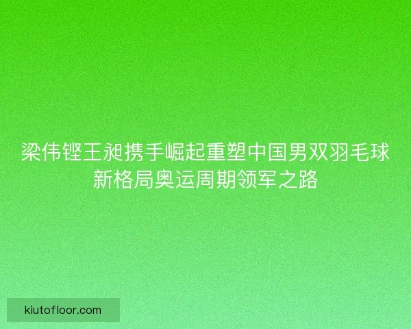 梁伟铿王昶携手崛起重塑中国男双羽毛球新格局奥运周期领军之路